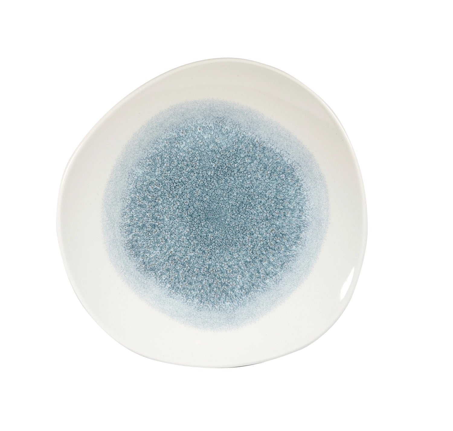 S.P. Raku Topaz Blue Organic plate flat 26.4cm