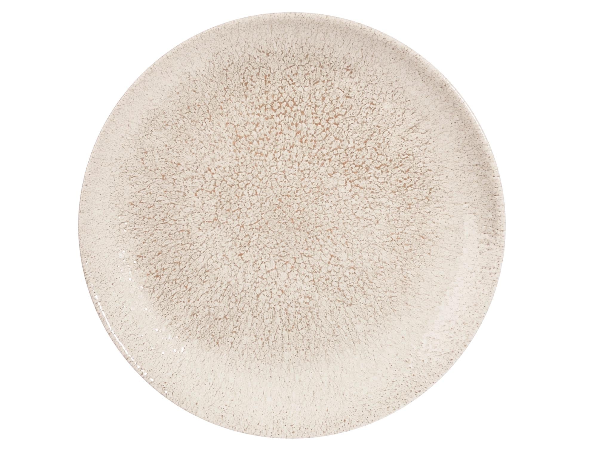 Eleganter 21.7cm Porzellanteller, ideal für Vorspeisen, Salate & Desserts. Raku Agate Grey Glasur, spülmaschinenfest & mikrowellengeeignet.