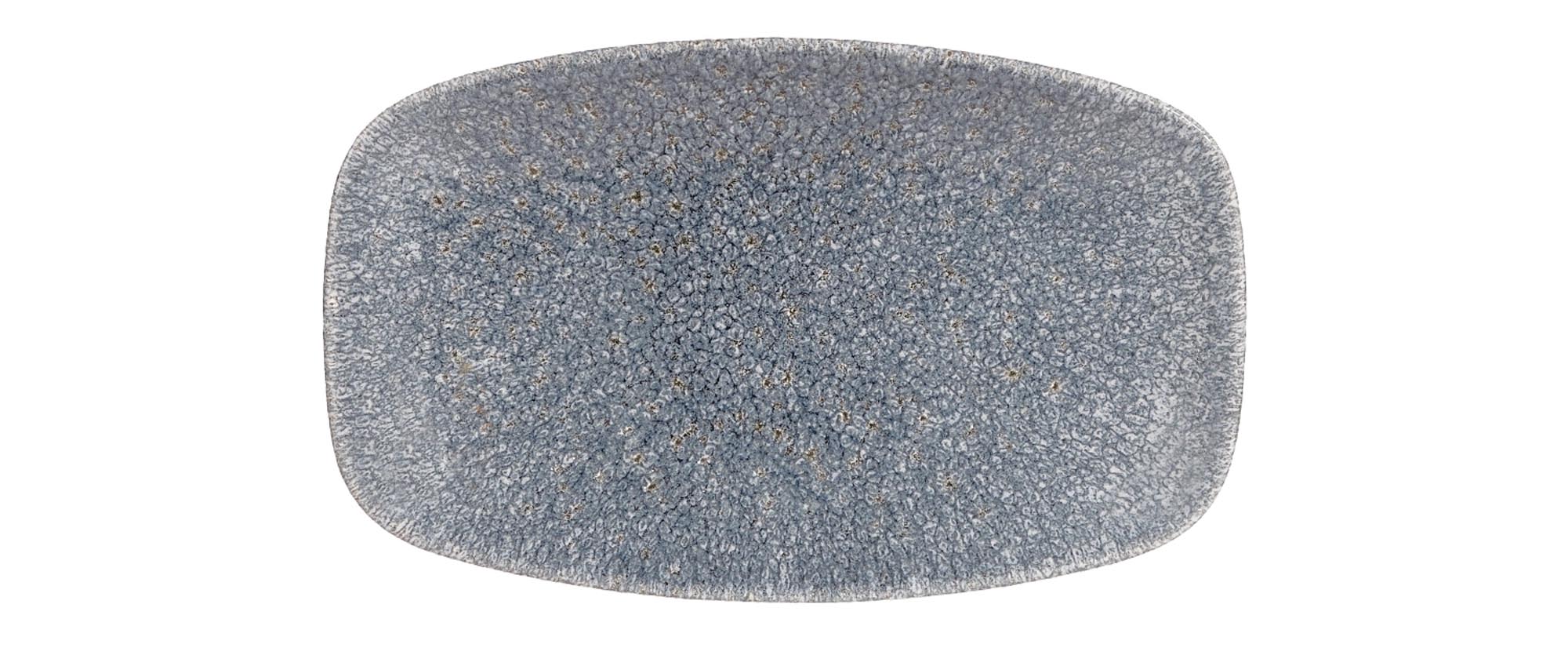 S.P. Raku Topaz Blue plate rectangular 20x12.1cm,