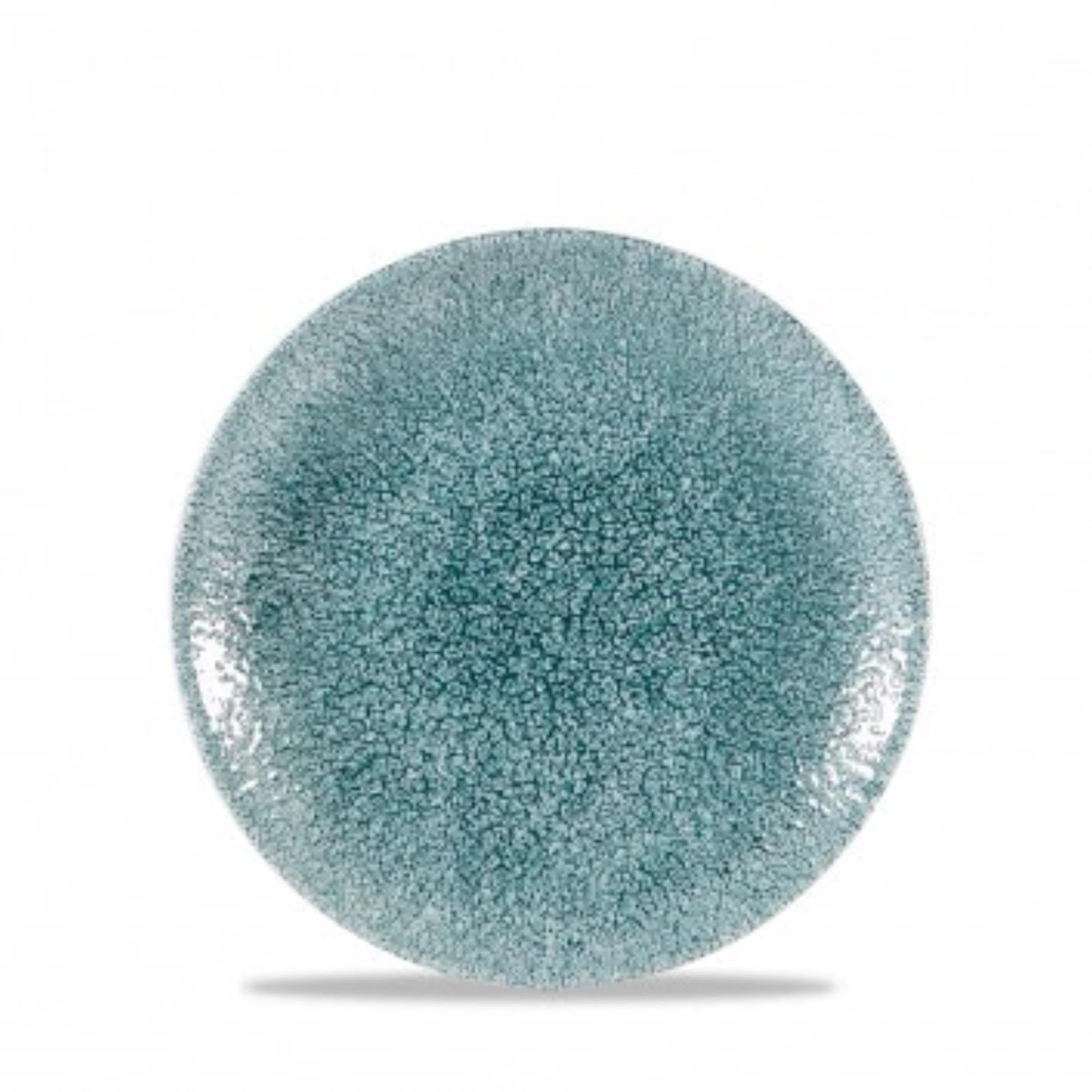 Eleganter jadegrüner Coupe-Teller (21.7cm) aus robustem Porzellan, ideal für Vorspeisen, Salate und Desserts.