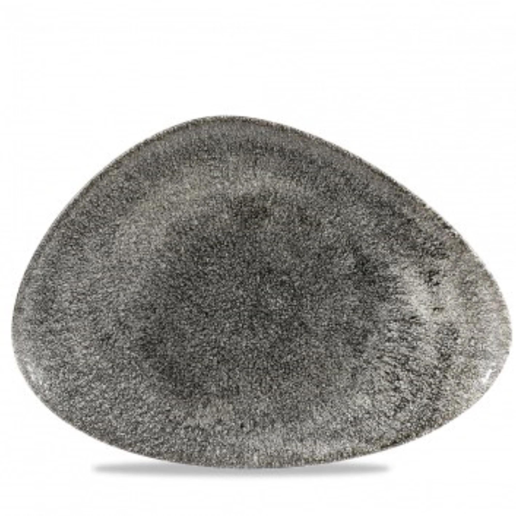 Elegante, langlebige Porzellanplatte (35.6x25cm) mit Raku-Glasur, ideal für kreative Speisenpräsentation. Spülmaschinenfest.