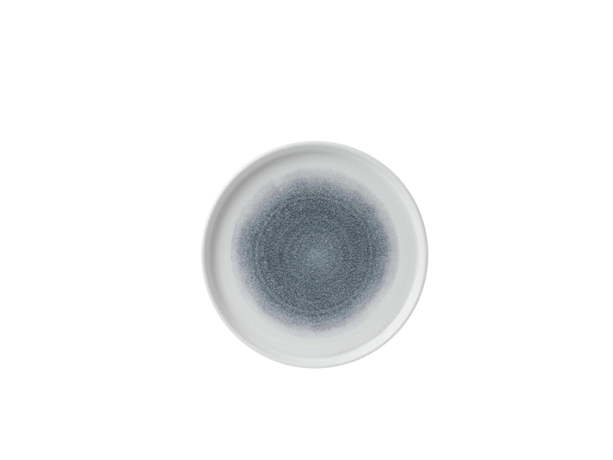 S.P. Raku Topaz Blue Walled Plate 21cm