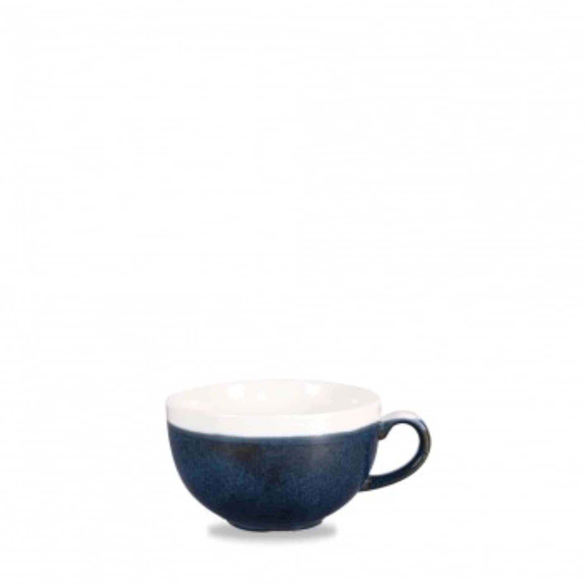 Entdecken Sie die elegante Monochrome Sapphire Blue Tasse von Churchill. Hochwertiges Porzellan, 34cl, spülmaschinen- und mikrowellengeeignet. Ideal für Kaffee, Tee und mehr!