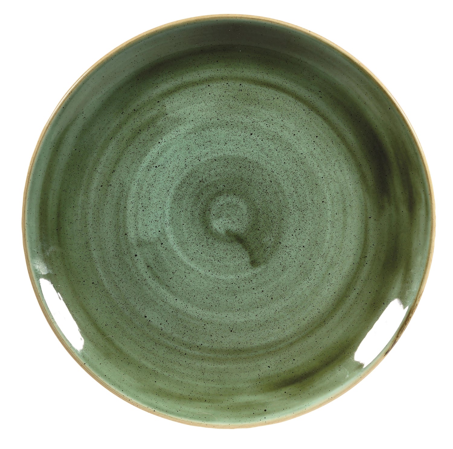 Stonecast samphire green coupe plate flat 28.8cm