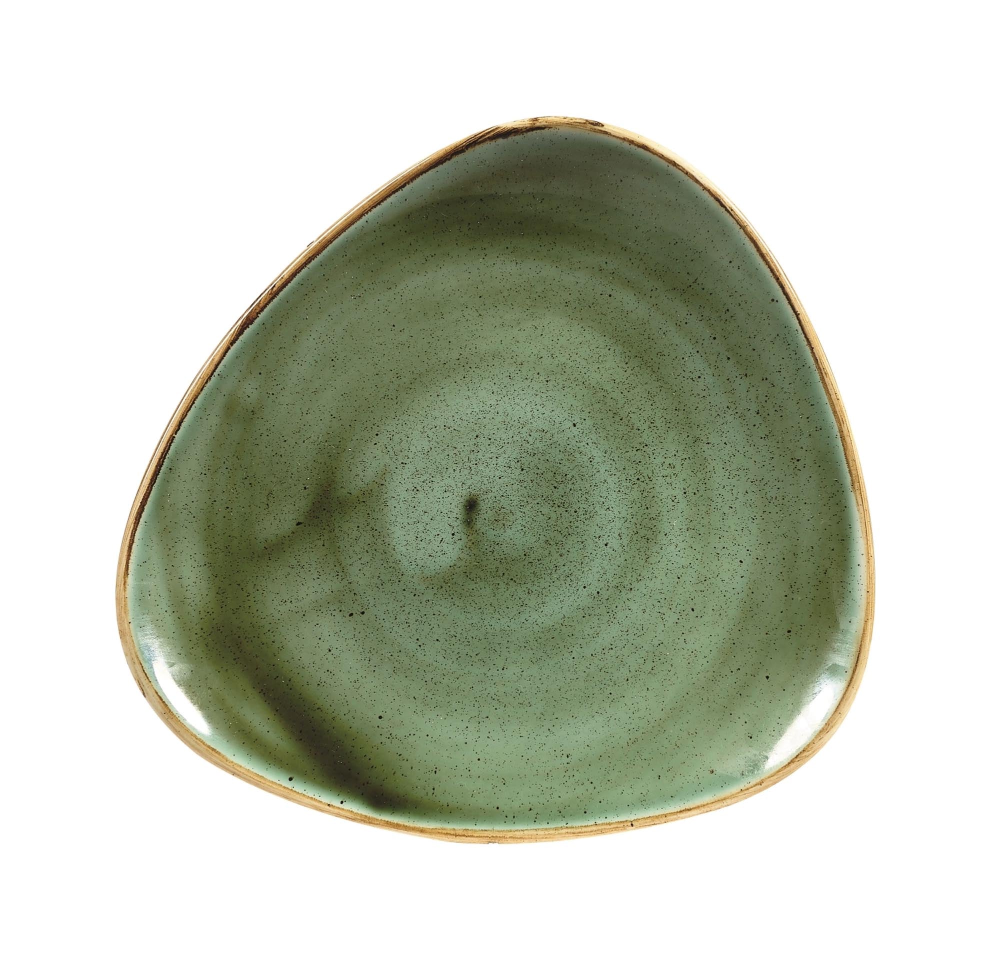 Der Stonecast Samphire Green Triangel Teller von Churchill: 26,5 cm, robustes Steinzeug, einzigartiges Design, spülmaschinen- und mikrowellenfest.