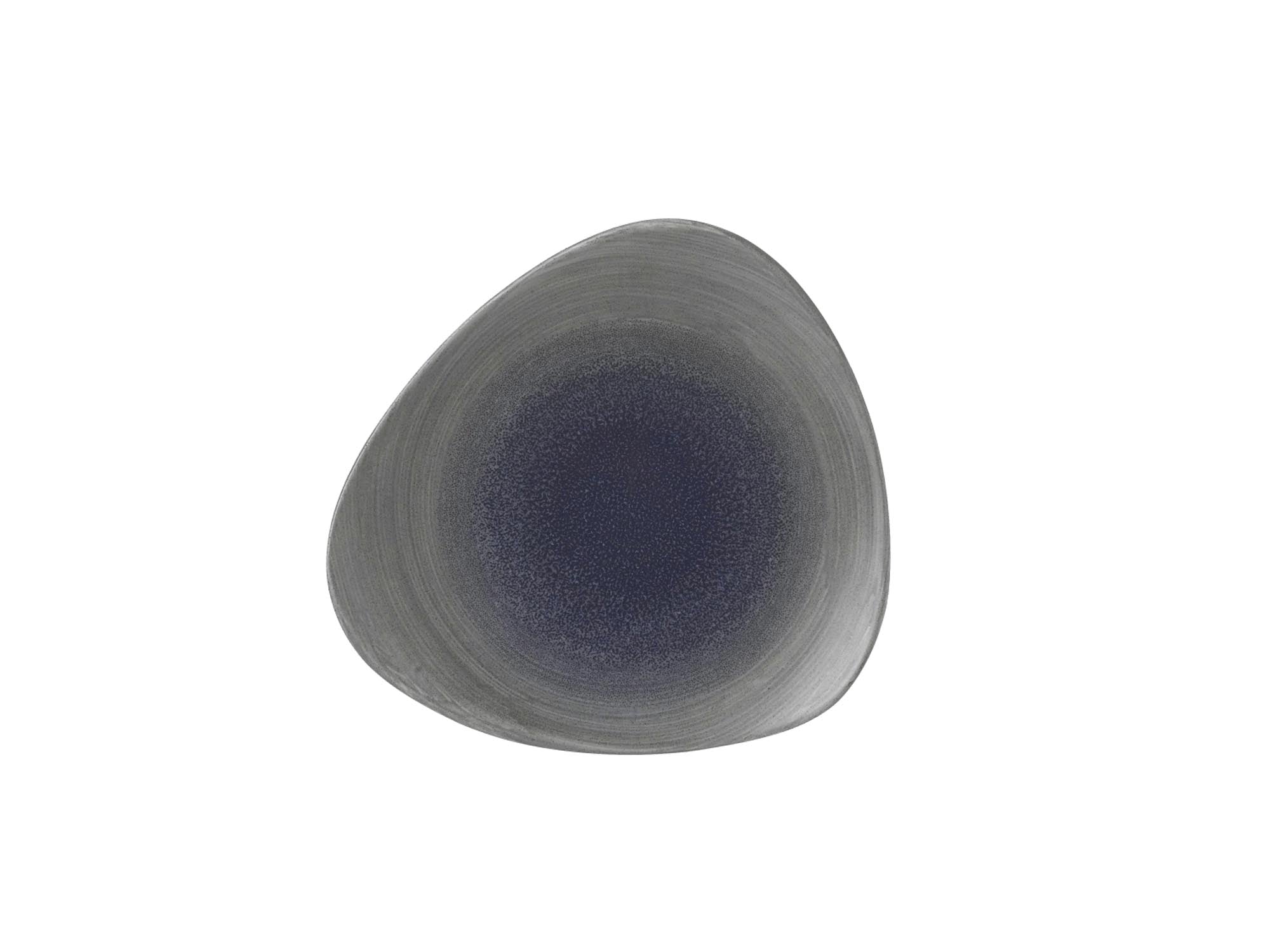 Eleganter Triangelteller aus Porzellan, 19,2 cm, in beruhigenden Aqueous Fjord Farben. Ideal für stilvolle Präsentationen.