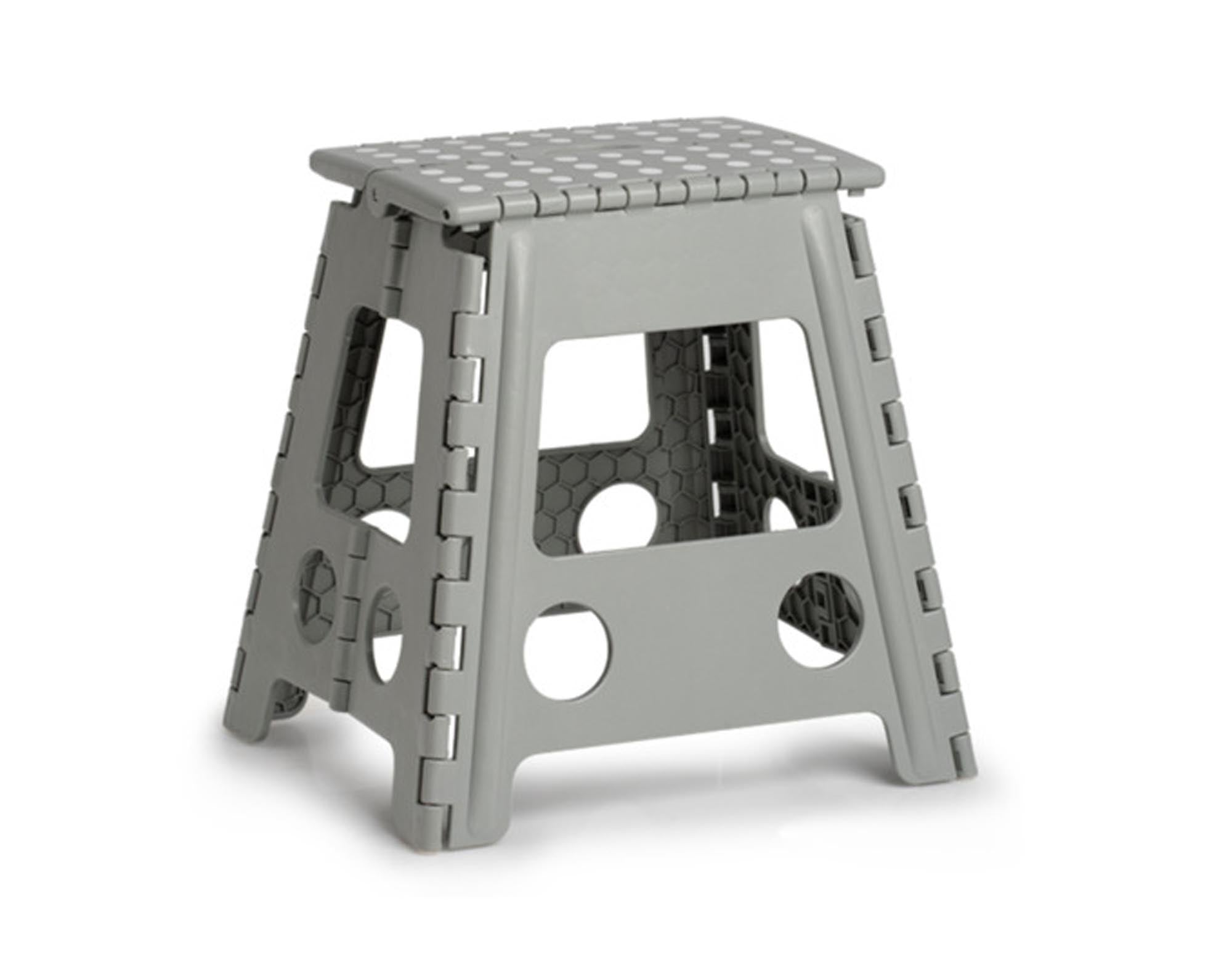 Entdecken Sie den ZELLER Klapphocker aus Kunststoff in grau (38,5x31,5x39 cm) – ideal für drinnen und draußen, pflegeleicht und stabil.