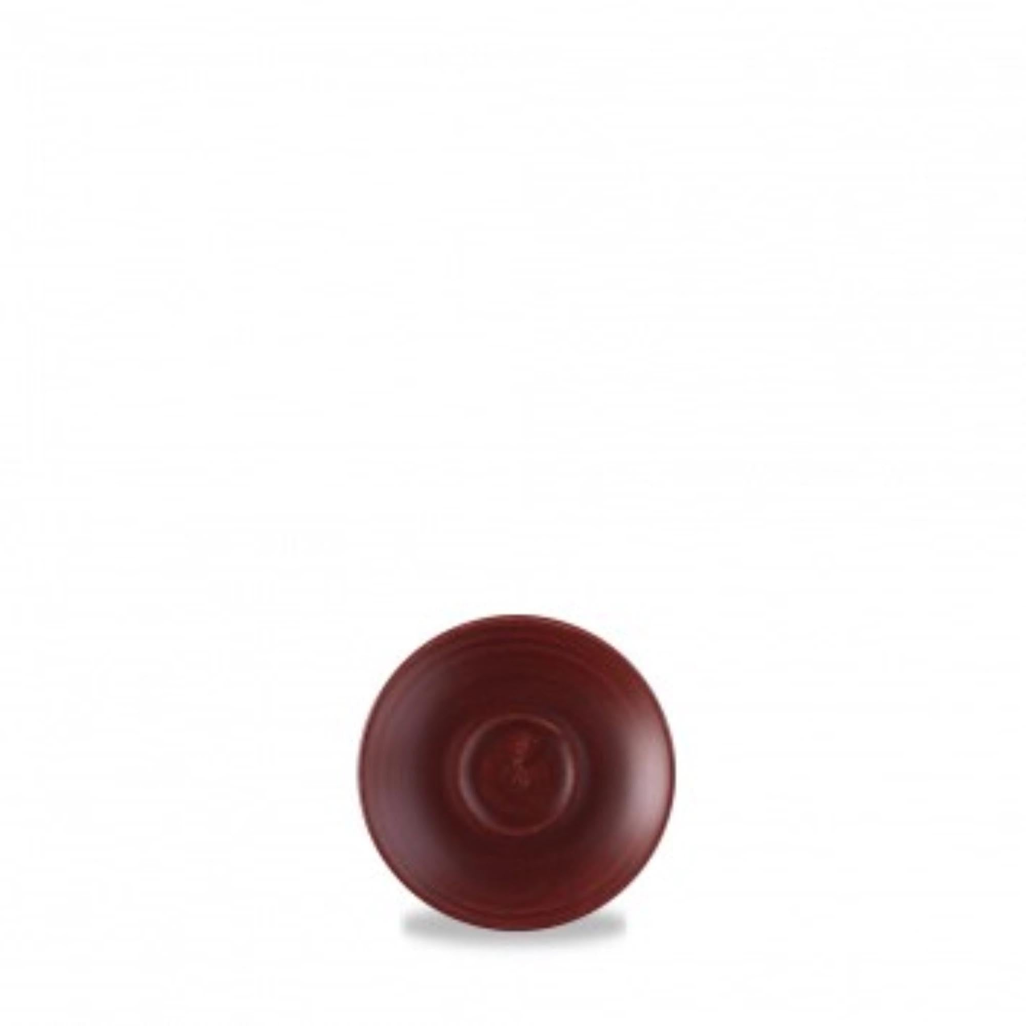 Elegante 11,8 cm Untertasse aus robustem Porzellan in Patina Red Rust. Ideal für Restaurants, Cafés und Zuhause. Mikrowellen- und spülmaschinenfest.