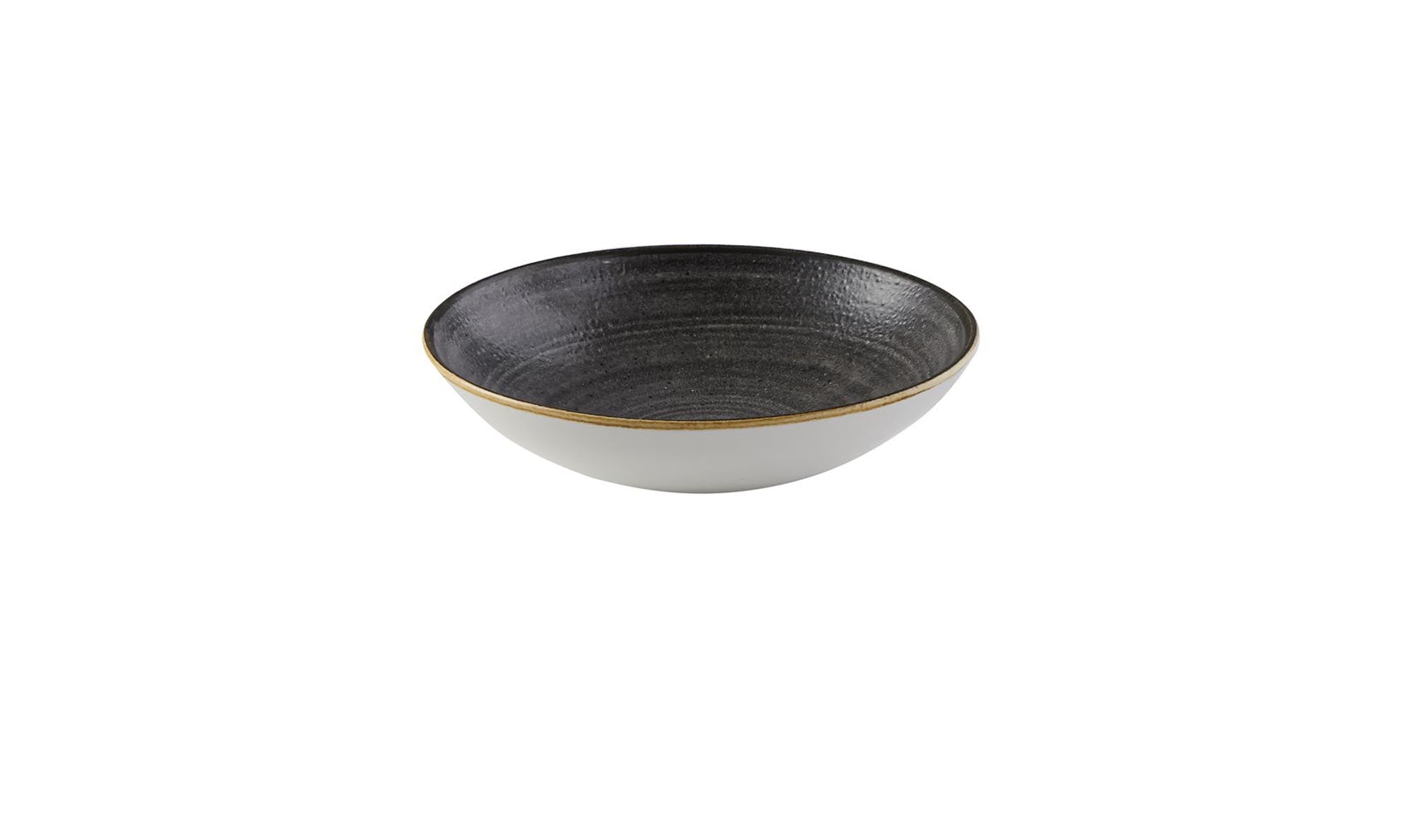Elegante Stonecast Raw Black Coupe Bowl von Churchill, 18.2 cm, ideal für stilvolle Tischdekoration und Servieren von Speisen.