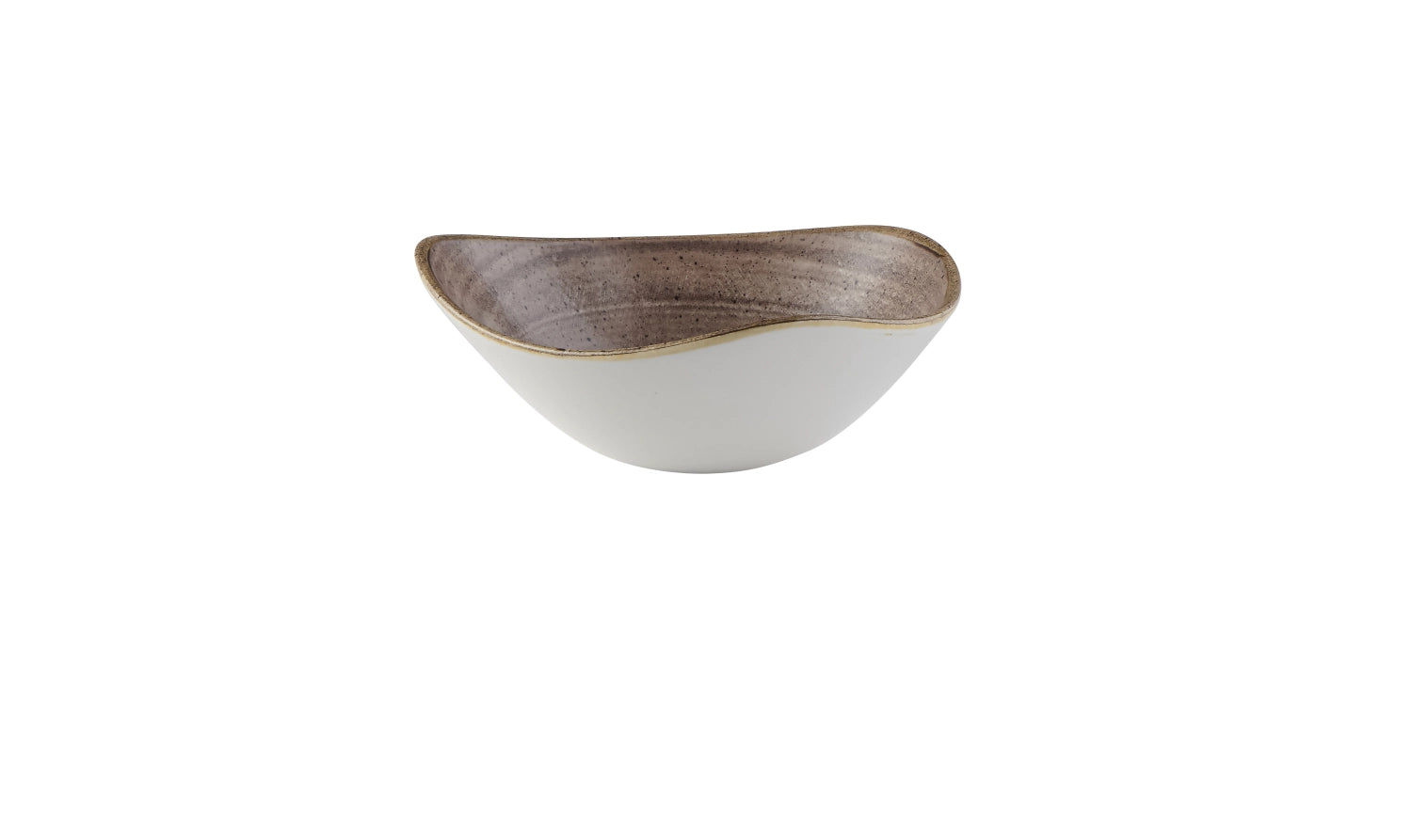 Eleganter, tiefen Teller in dreieckiger Form von Churchill, Stonecast Raw Brown, 18,5 cm, perfekt für kreative Anrichte und stilvolle Präsentationen.