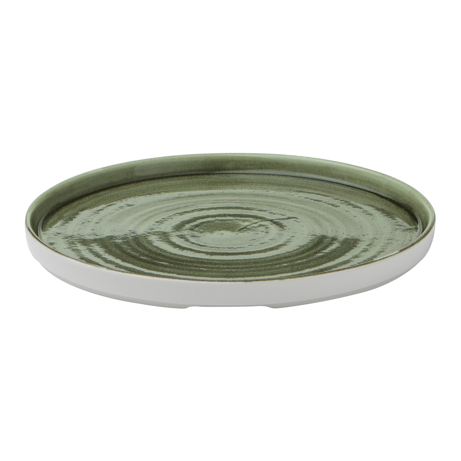 Stonecast Patina Burnished Green Walled Plate 26cm, H2cm