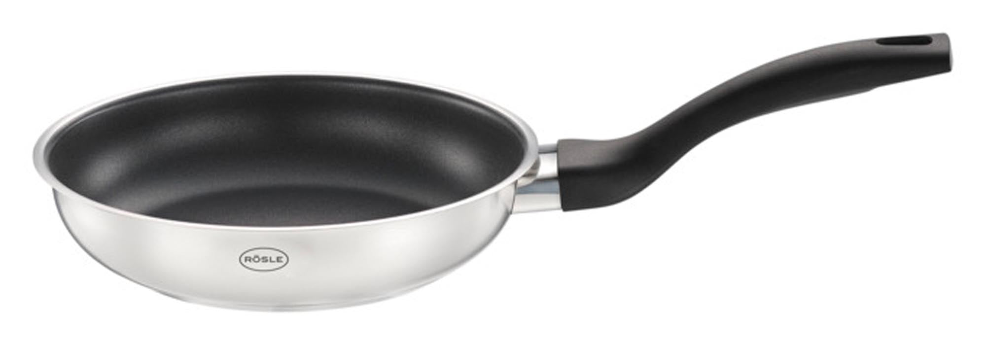 Entdecken Sie die RÖSLE Bratpfanne Basic Line ø 20 cm: langlebig, antihaftbeschichtet und ideal für kleinere Portionen. Perfekt für alle Herdarten!