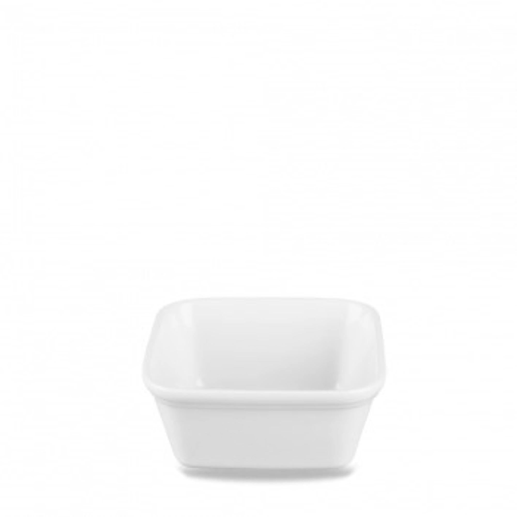 Entdecken Sie die Cookware White Quadratische Kuchenform 12cm von Churchill – ideal für Kuchen, hitzebeständig, spülmaschinenfest und elegant.