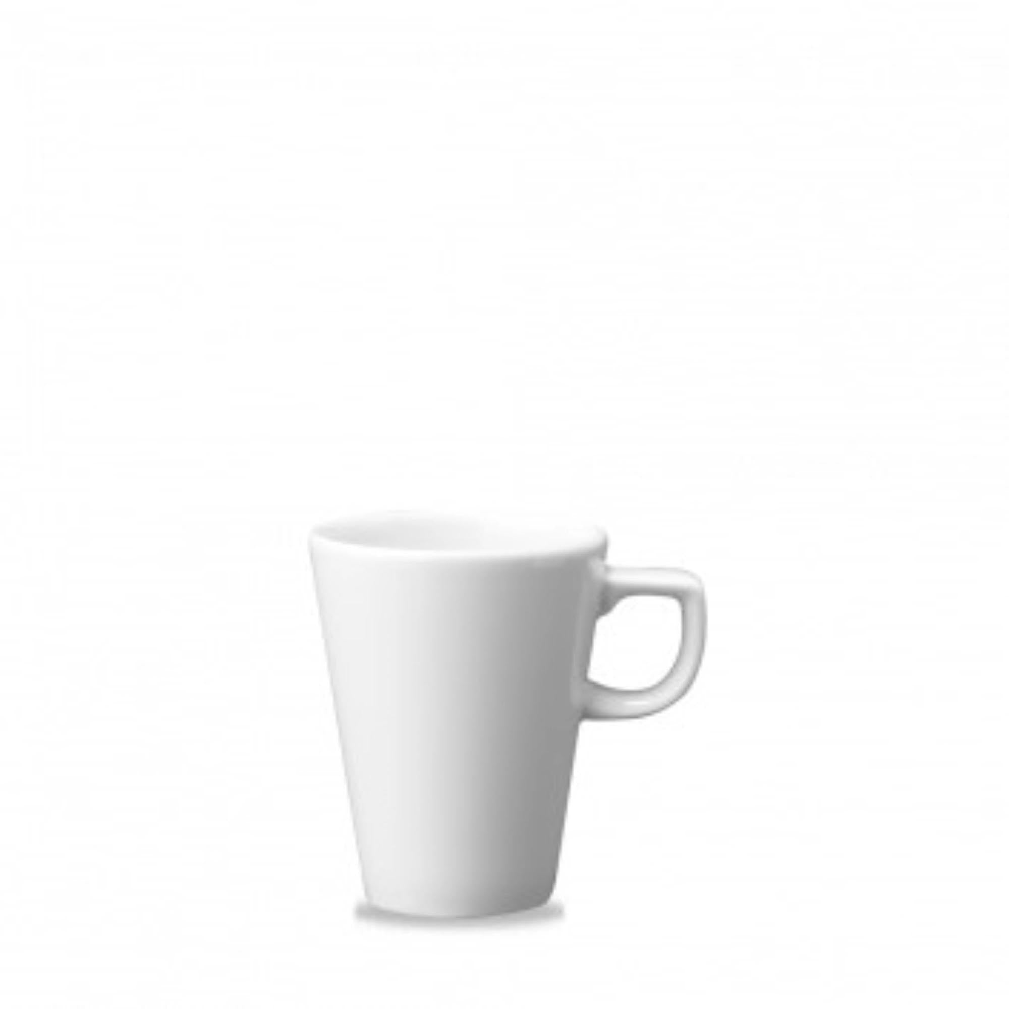 Eleganter 34cl Latte White Becher von Churchill, ideal für Café Latte. Hochwertiges Glas, spülmaschinenfest, stilvoll und langlebig.