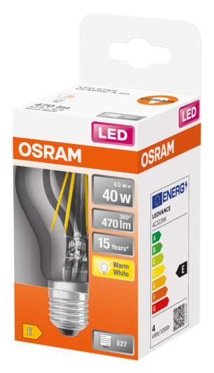 Energieeffiziente OSRAM LED-Lampe mit 470lm, warmweißem Licht und sofortiger Einsatzbereitschaft. Ideal für stilvolle Beleuchtung.