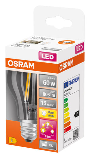 Energieeffiziente OSRAM LED-Lampe mit 3-Stufen-Dimmfunktion. Sofortige Helligkeit, ideal für jeden Raum. Flexibel und benutzerfreundlich.