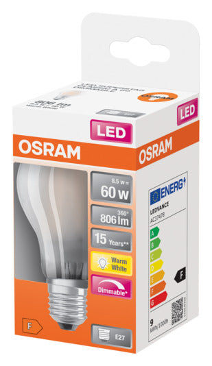 Entdecken Sie die OSRAM LED-Lampe Retrofit Star Classic A E27 7.0W 806lm dimmbar in warmweiß. Energieeffizient, sofort hell und ideal für jede Umgebung.