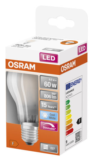 Entdecken Sie die OSRAM LED-Lampe Retrofit Superstar Classic A E27 10.0W mit 1521lm. Energieeffizient, sofort hell und ideal für jede E27-Fassung.
