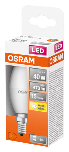 Entdecken Sie die OSRAM LED-Lampe Star Classic B E14 5.5W 470lm – energieeffizient, sofort hell und ideal für gemütliche Wohnräume.