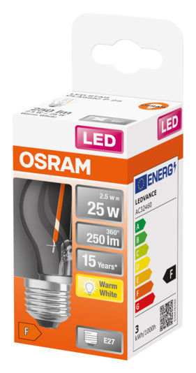 Entdecken Sie die OSRAM LED-Lampe Retrofit Star Classic P E27 4.0W 250lm in klarem Warmweiß – die perfekte Kombination aus Energieeffizienz und modernem Design.