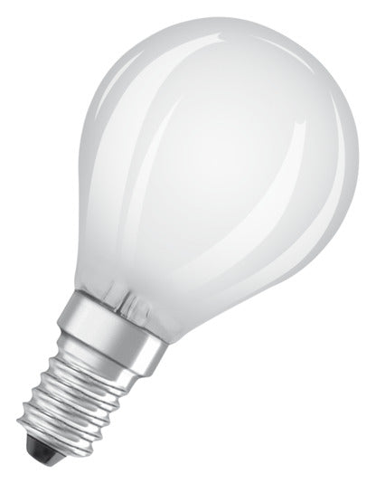 OSRAM LED-Lampe Retrofit Superstar Classic P E14 5.0W 470lm dimmable frosted Warm White in präsentiert im Onlineshop von KAQTU Design AG. Leuchtmittel ist von OSRAM