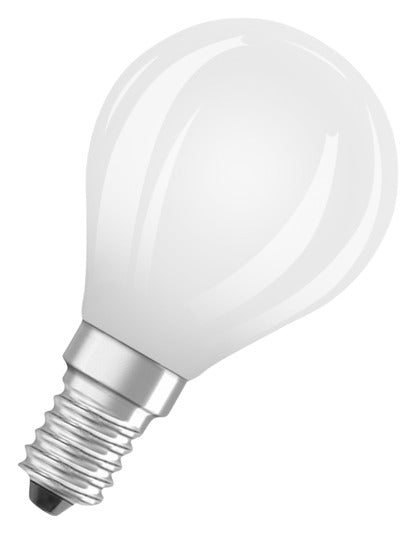 OSRAM LED-Lampe Retrofit Superstar Classic P E14 5.0W 470lm dimmable frosted Warm White in präsentiert im Onlineshop von KAQTU Design AG. Leuchtmittel ist von OSRAM