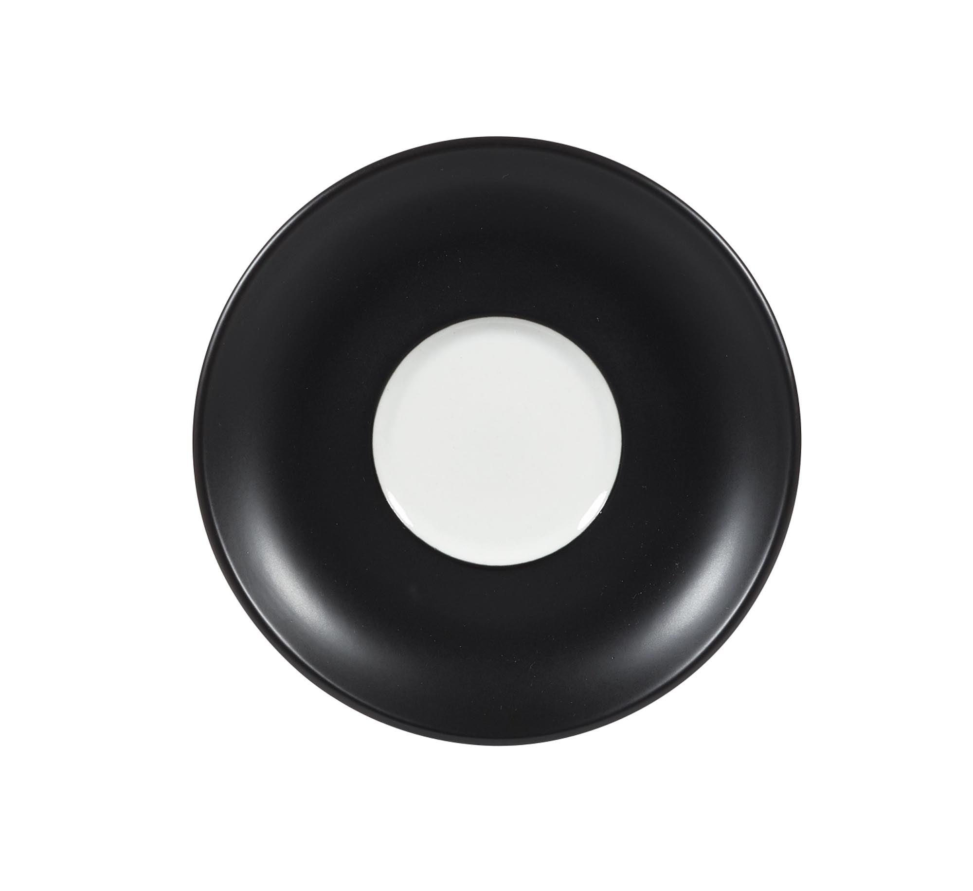 Elegante 15,5 cm Untertasse aus langlebigem Porzellan, mattes Design, spülmaschinenfest, ideal für stilvolle Tischdekoration.