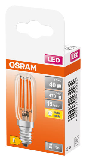 Entdecken Sie die OSRAM LED-Lampe Special T26 E14 4.2W 470lm in warmem Weiß – ideal für stilvolle, dekorative Beleuchtung mit langer Lebensdauer.