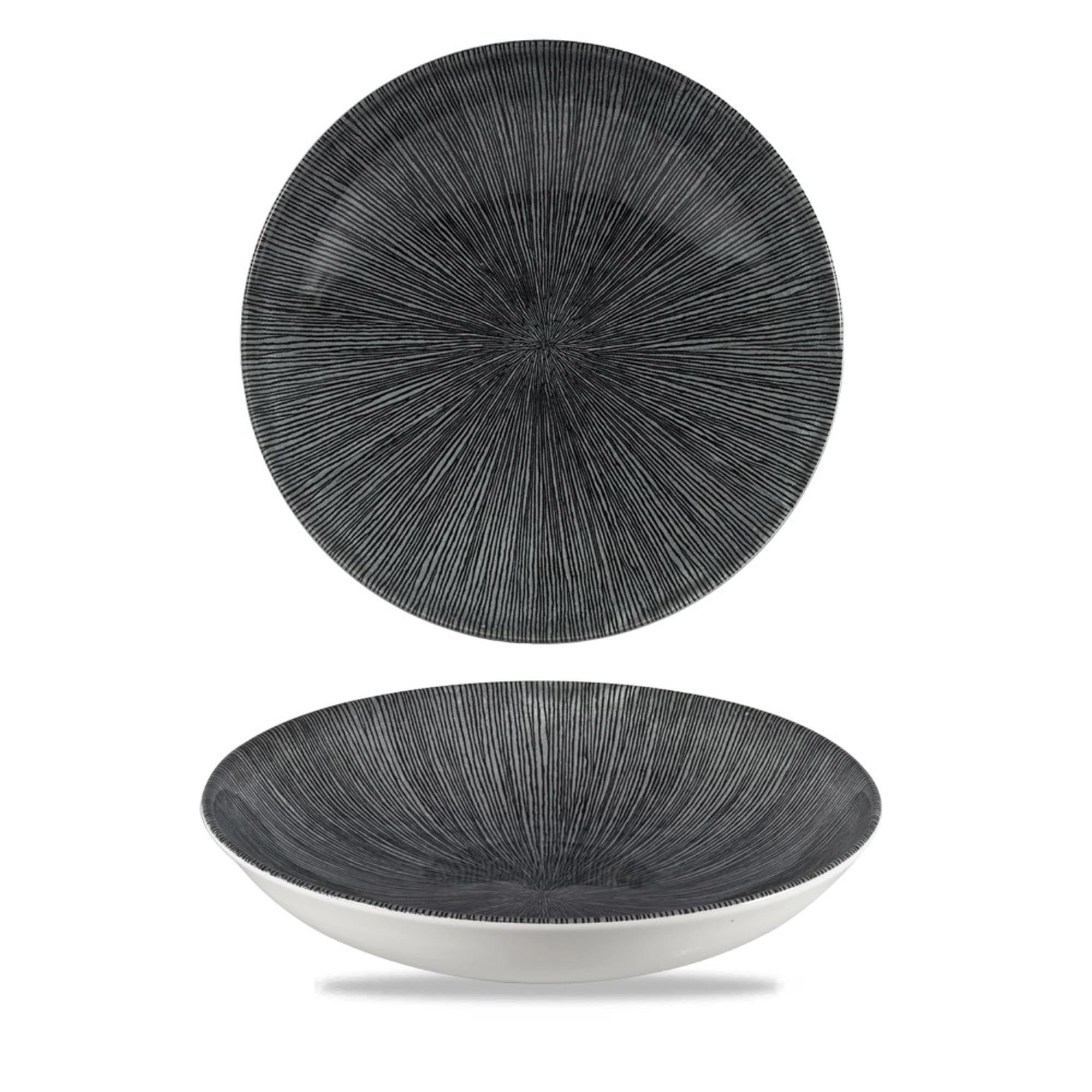 Entdecken Sie den S.P. Agano Black Coupe Teller tief 24.8cm von Churchill – ideal für Suppen und Eintöpfe, modern im Design, langlebig und spülmaschinenfest.