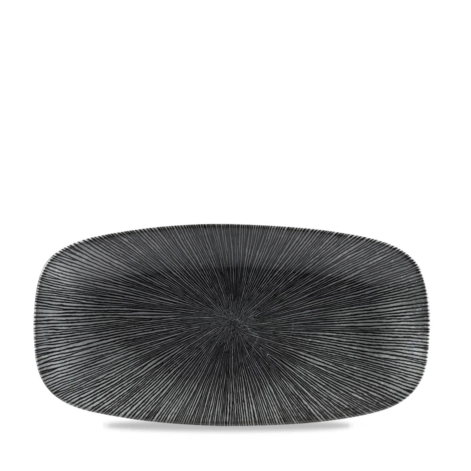 Elegante, langlebige S.P. Agano Black Platte 29.8x15.3cm von Churchill: Ideal für kreative Anrichtearten, spülmaschinenfest, kratzfest.