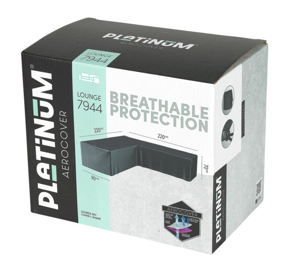 PLATINUM AEROCOVER Schutzhülle Lounge L-Form 220x220x90x70 cm in präsentiert im Onlineshop von KAQTU Design AG. Gartenmöbelabdeckung ist von PLATINUM AEROCOVER