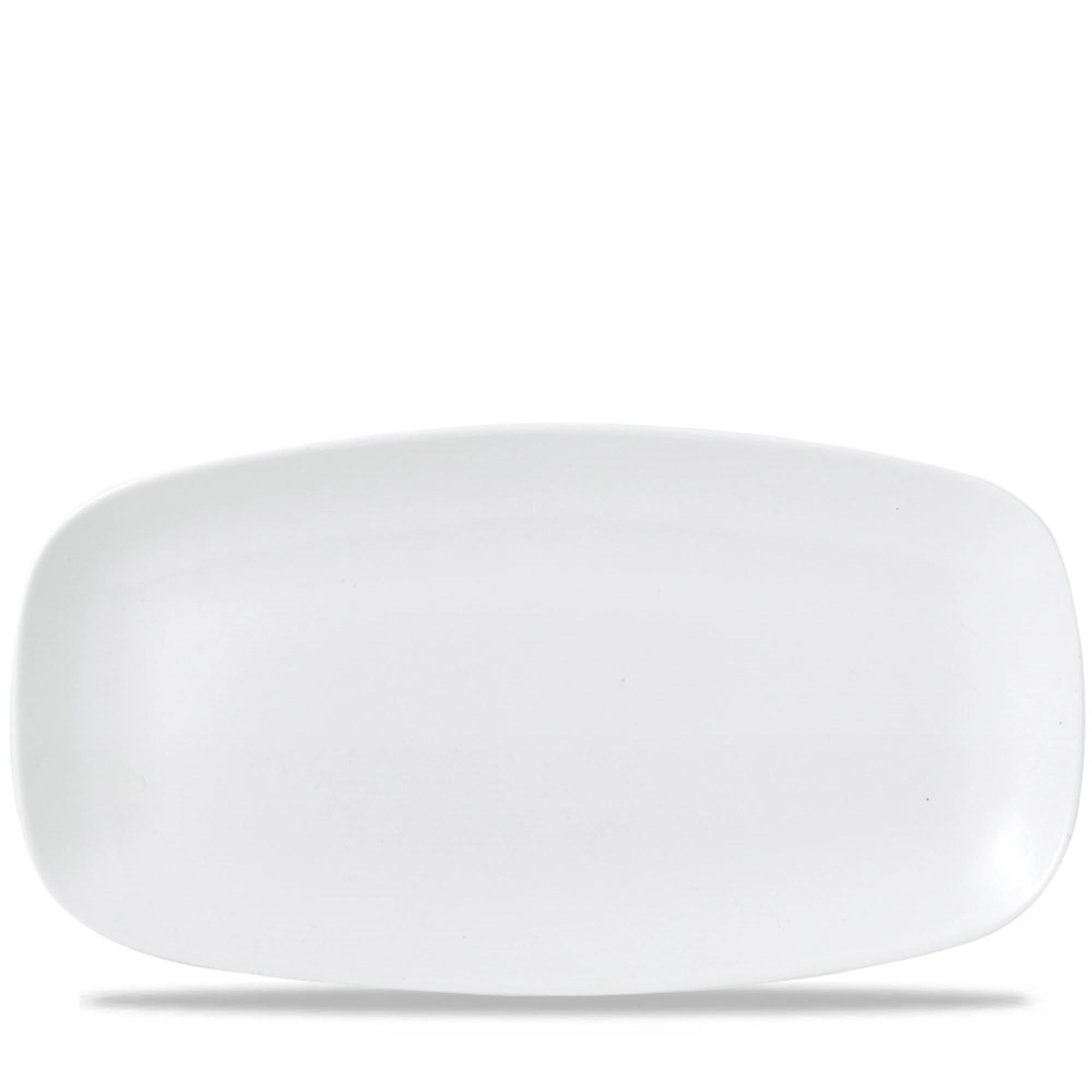 Elegante, robuste Porzellanplatte 35,5x18,9 cm von Churchill, ideal für Vorspeisen, Hauptgerichte und Desserts.