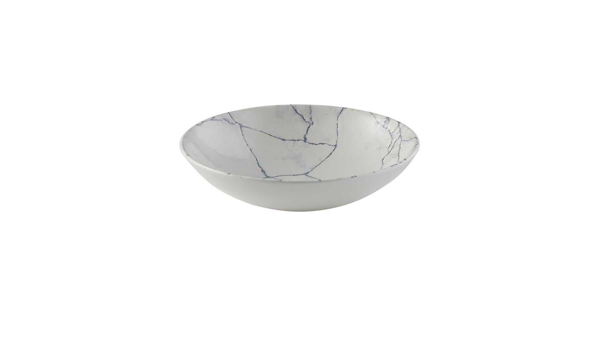 Eleganter S.P. Kintsugi Pearl Grey Coupe Teller in tiefem Design, 18.2 cm, ideal für stilvolle Tischdekoration und kulinarische Genüsse.