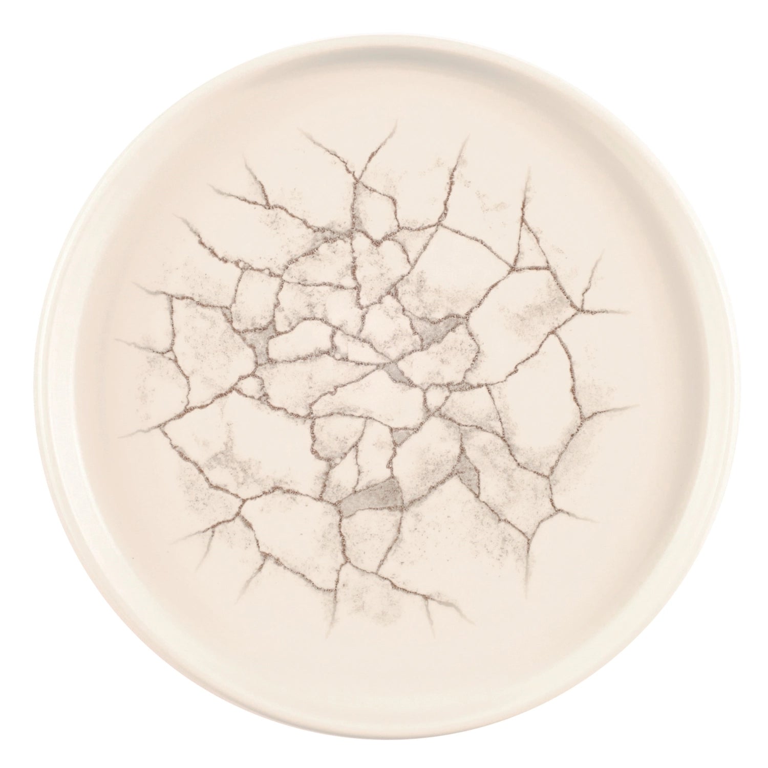 Eleganter 21 cm Walled Teller aus hochwertigem Porzellan im Kintsugi-Design. Ideal für Vorspeisen, Salate und Desserts. Spülmaschinenfest und mikrowellengeeignet.