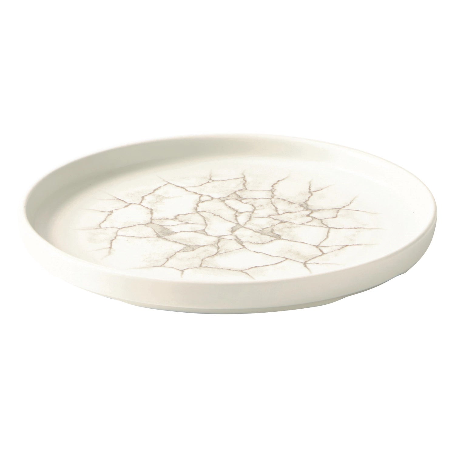 S.P. Kintsugi Agate Gray Walled Plate 21cm, H2cm