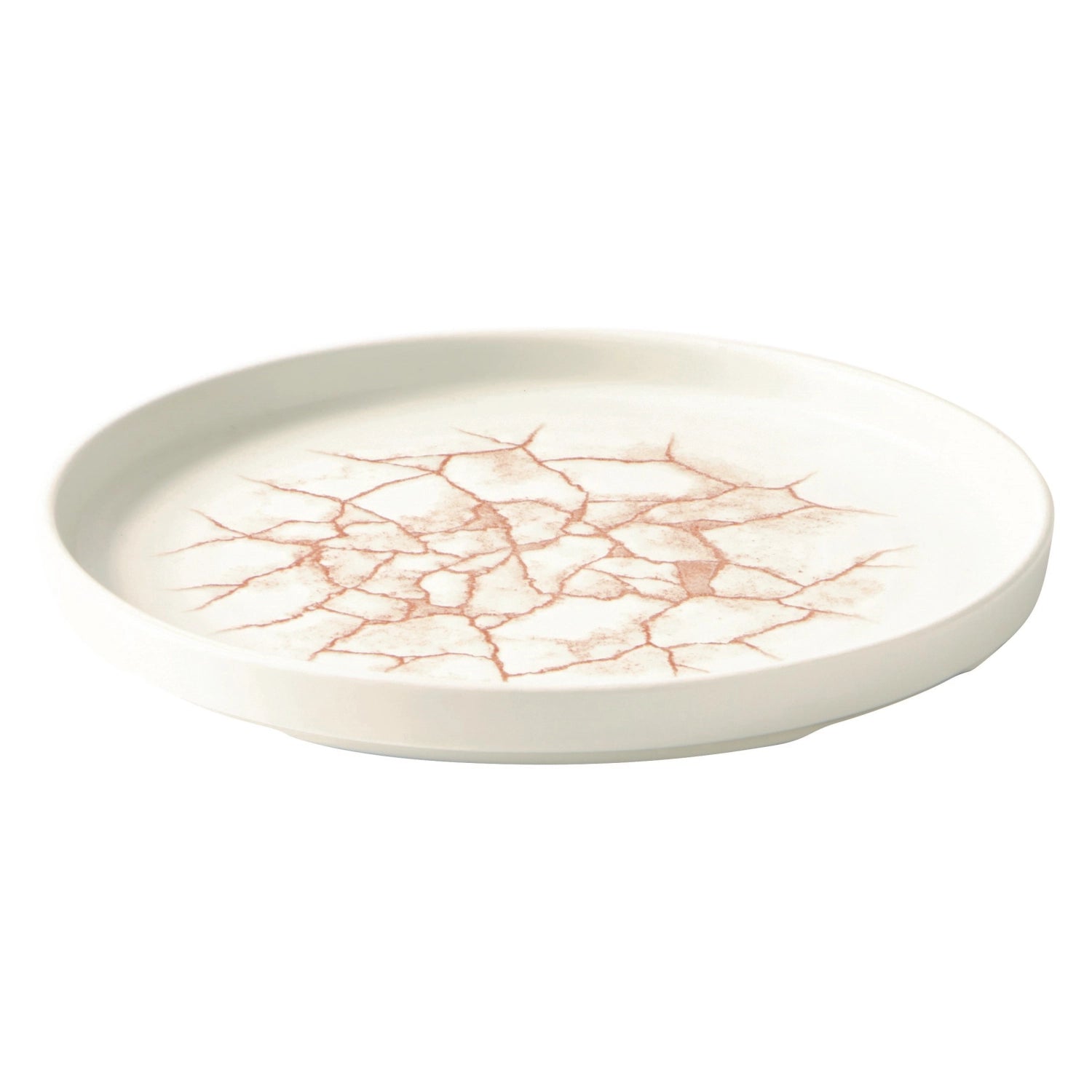 S.P. Kintsugi Coral Walled Plate 21cm, H2cm