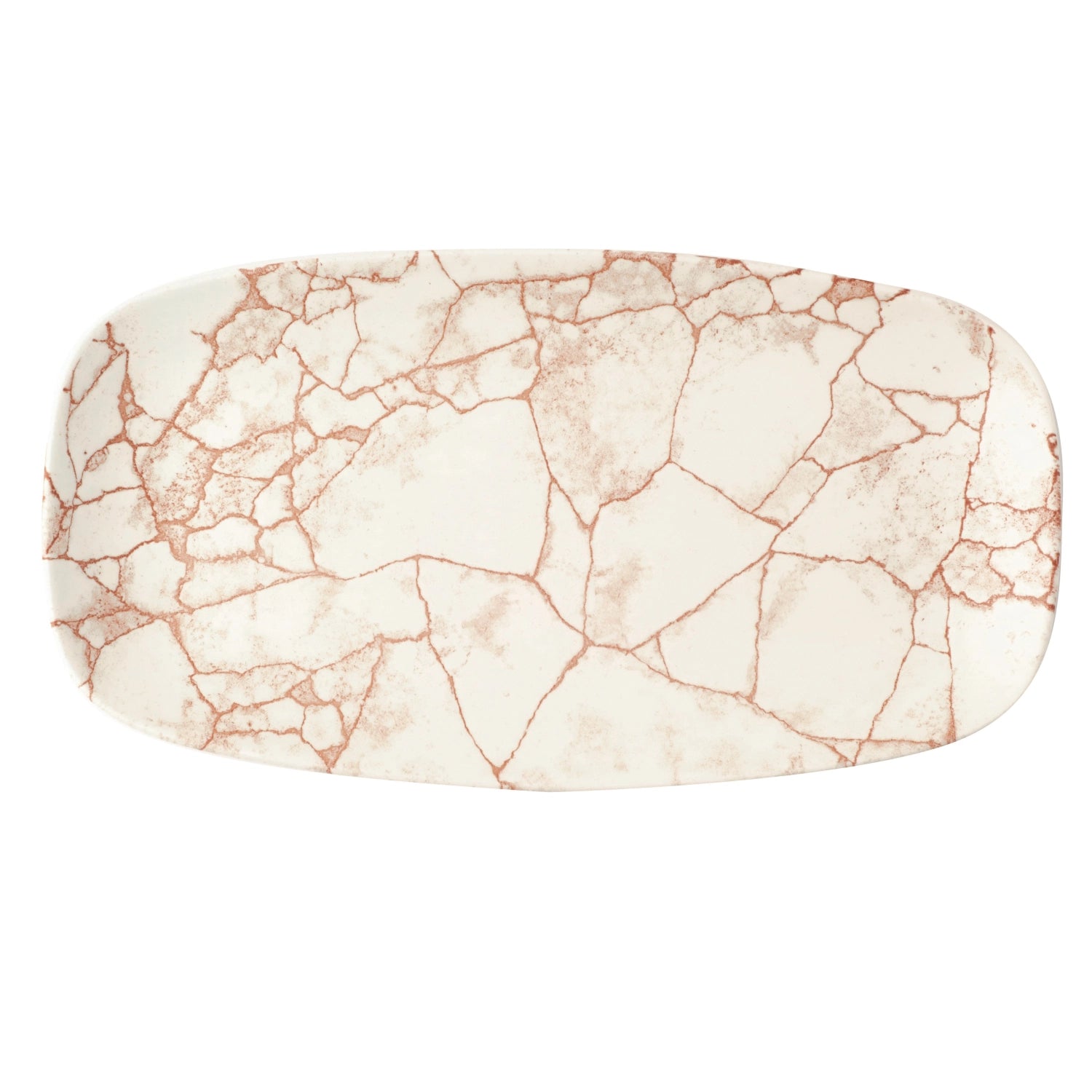 S.P. Kintsugi Coral Chefs Oblong Plate 29.8x15.3cm