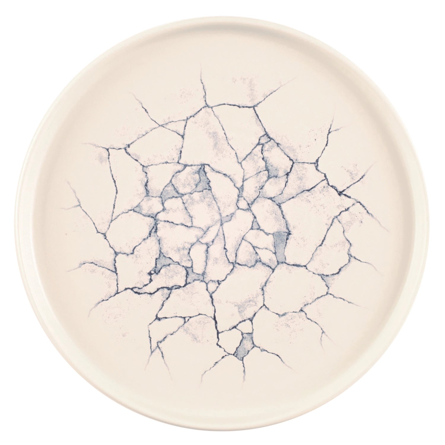 S.P. Kintsugi Pearl Gray Walled Plate 26cm, H2cm