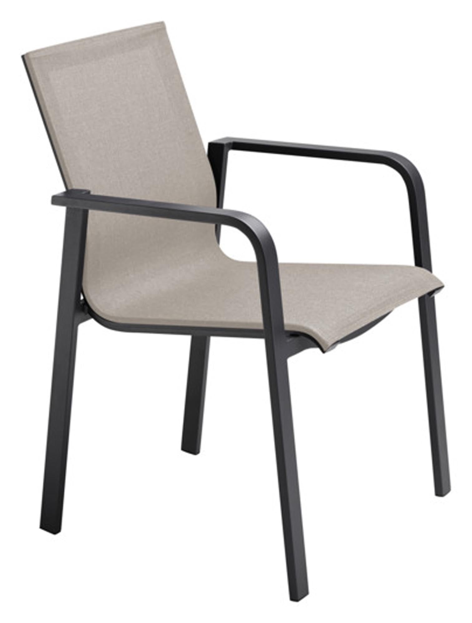 Eleganter SINUS Sessel Bardu NL mit Armlehnen in ashe anthrazit. Wetterfest, langlebig und stilvoll für jeden Garten. Optimaler Sitzkomfort!