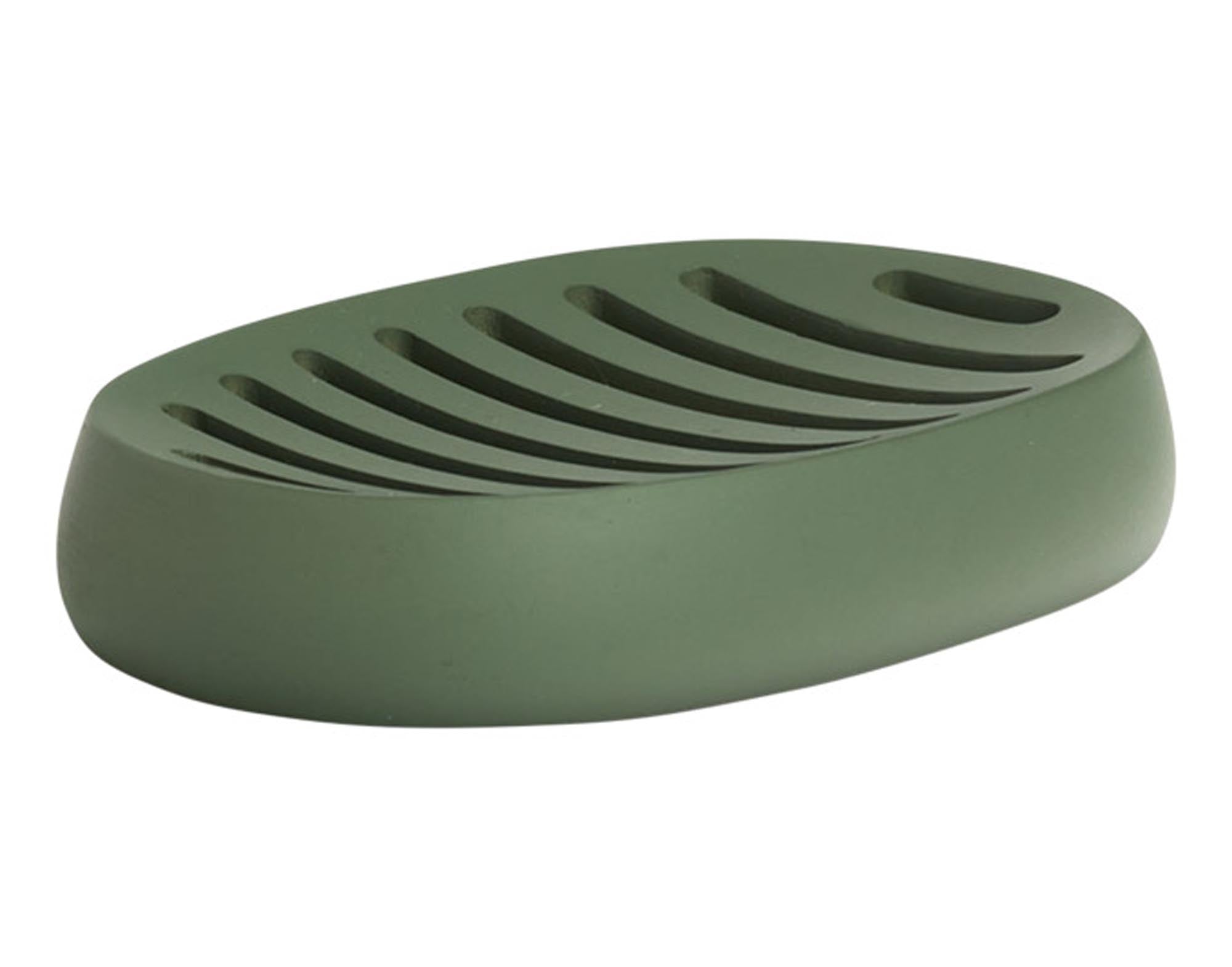 Entdecken Sie die stilvolle ZELLER Seifenschale Modern aus salbeigrünem Polyresin. Hygienisch, langlebig und perfekt für Ihr Badezimmer.