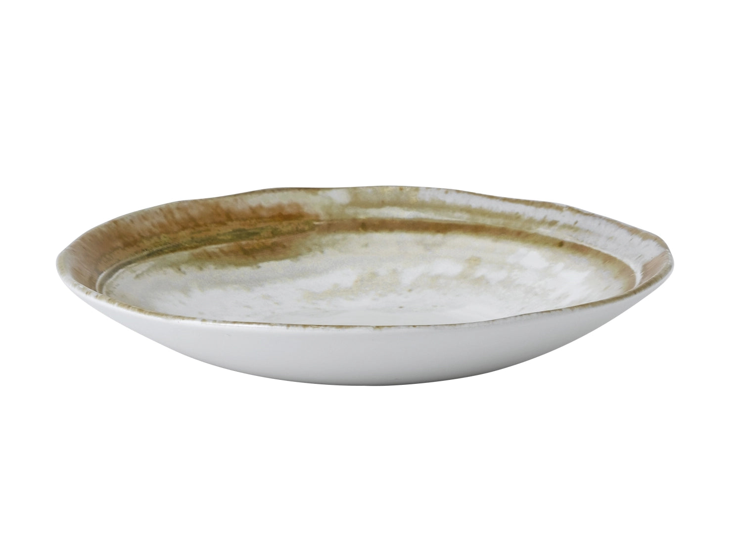 Elegante 28 cm Coupe Bowl aus handgefertigter Keramik mit sandsteinähnlicher Oberfläche, perfekt für ansprechende Servierideen.
