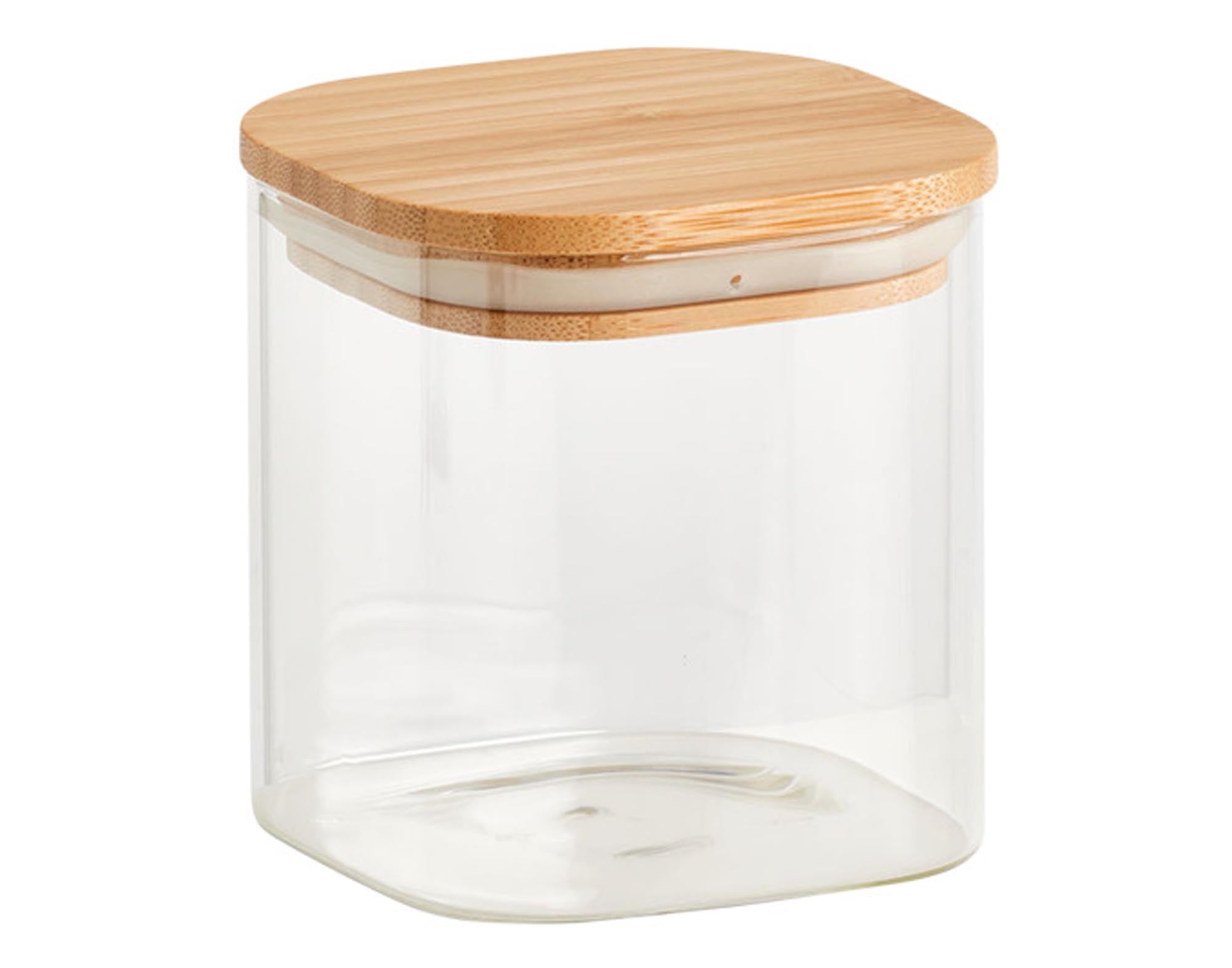 ZELLER Vorratsglas 0,64 l mit Bambusdeckel: stilvolle Aufbewahrung für Lebensmittel, nachhaltig, modern und einfach zu reinigen. Perfekt für jede Küche!