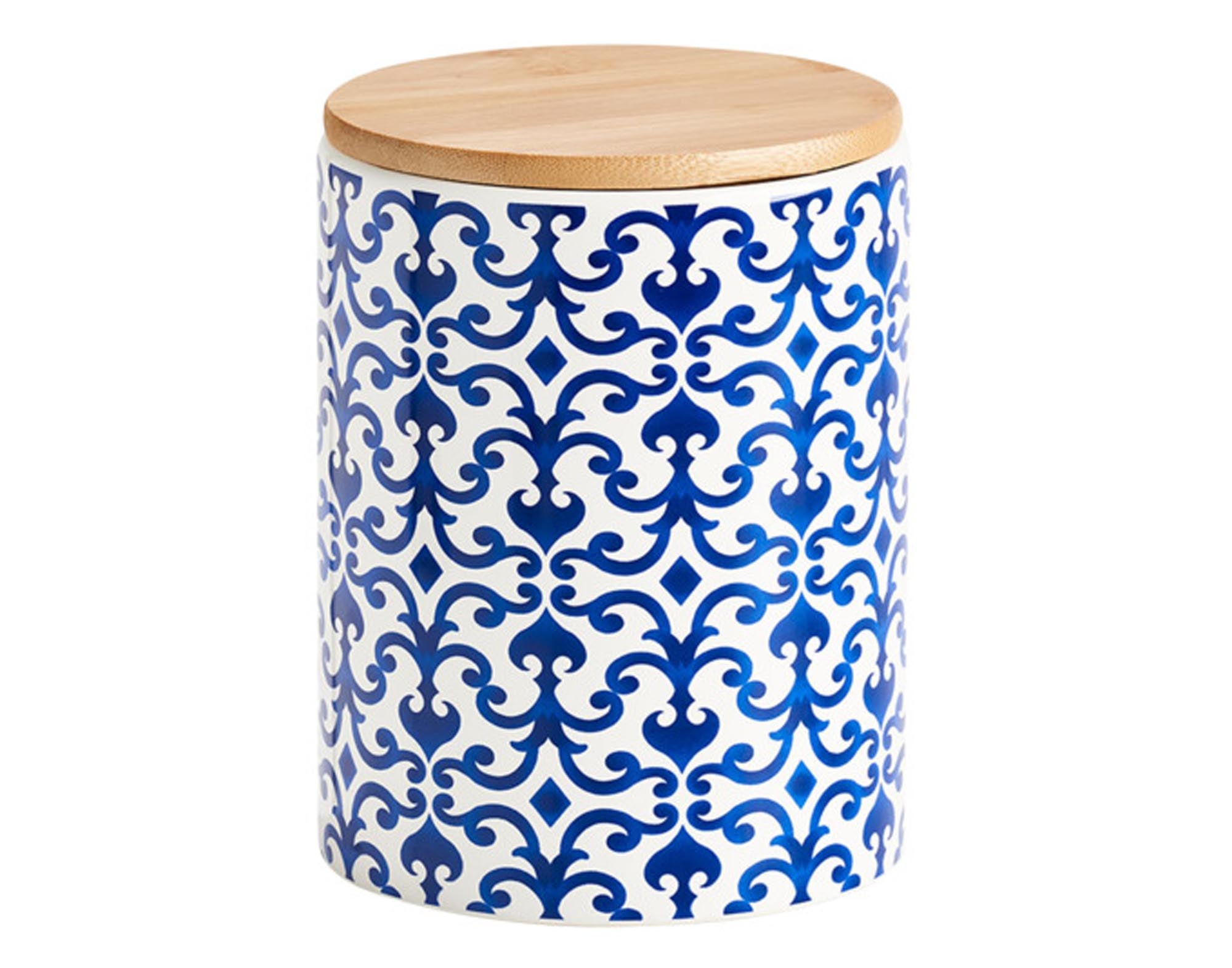 Entdecken Sie die ZELLER Vorratsdose Marokko Keramik in blau-weiß (15.3x11cm) – stilvolle Aufbewahrung für Gewürze, Tees und mehr. Hochwertige Keramik, luftdicht, elegant.