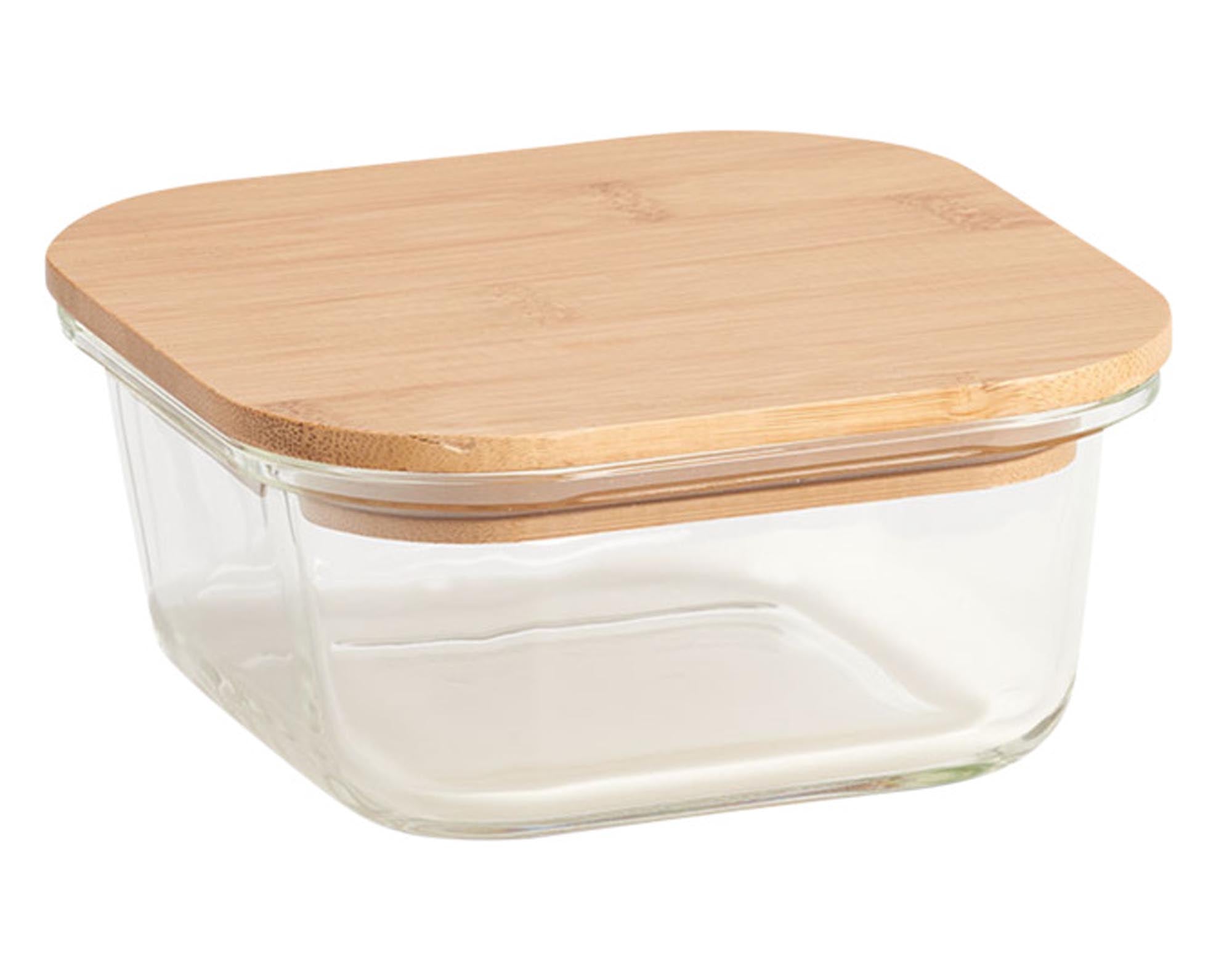 Hochwertiger ZELLER Vorratsbehälter aus Glas mit Bambusdeckel (0.39 l) für frische Trockenvorräte. Stilvolle und nachhaltige Küchenorganisation.