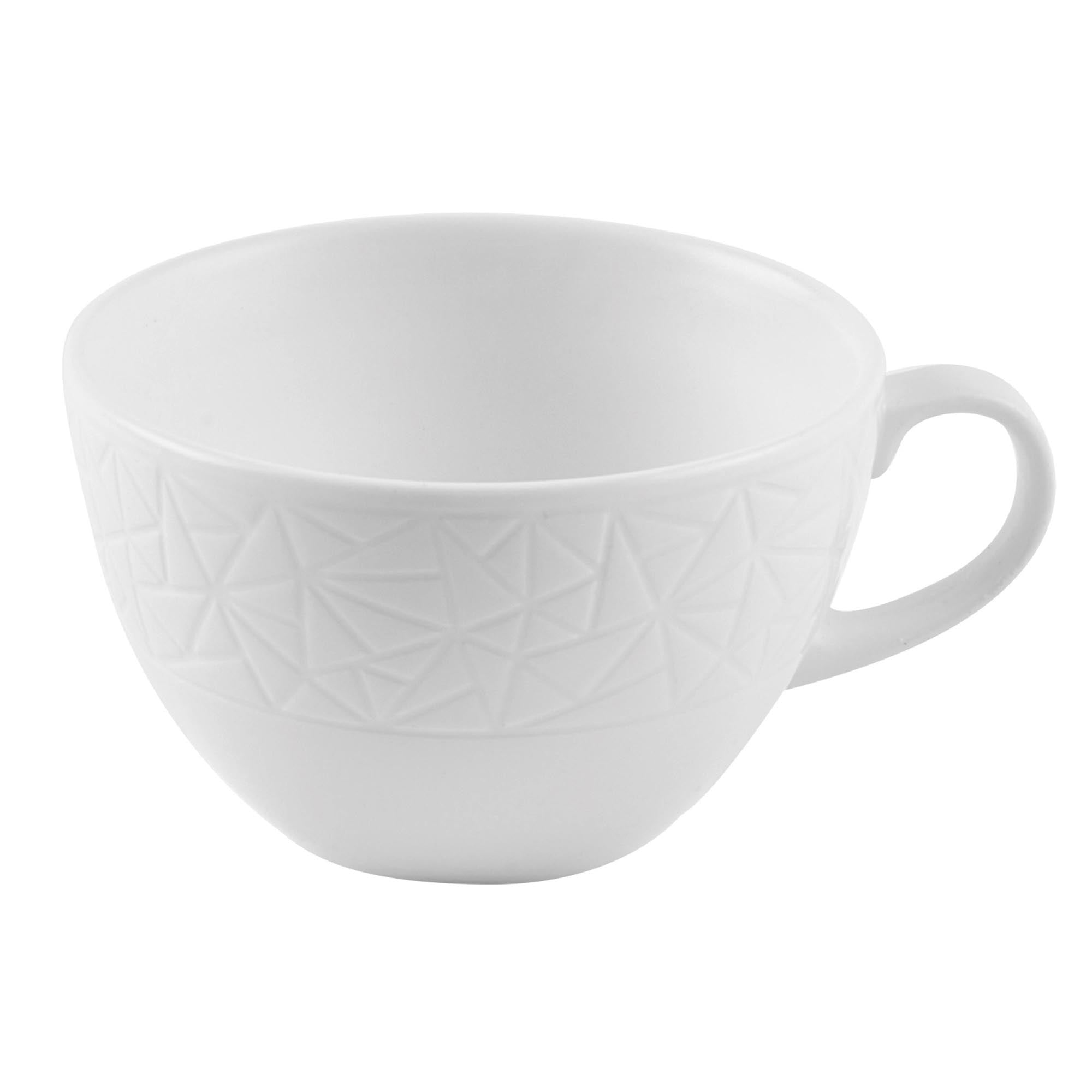 Elegante 22cl Obertasse aus Porzellan mit modernem, abstraktem Design. Ideal für Kaffee, Tee oder heisse Schokolade.