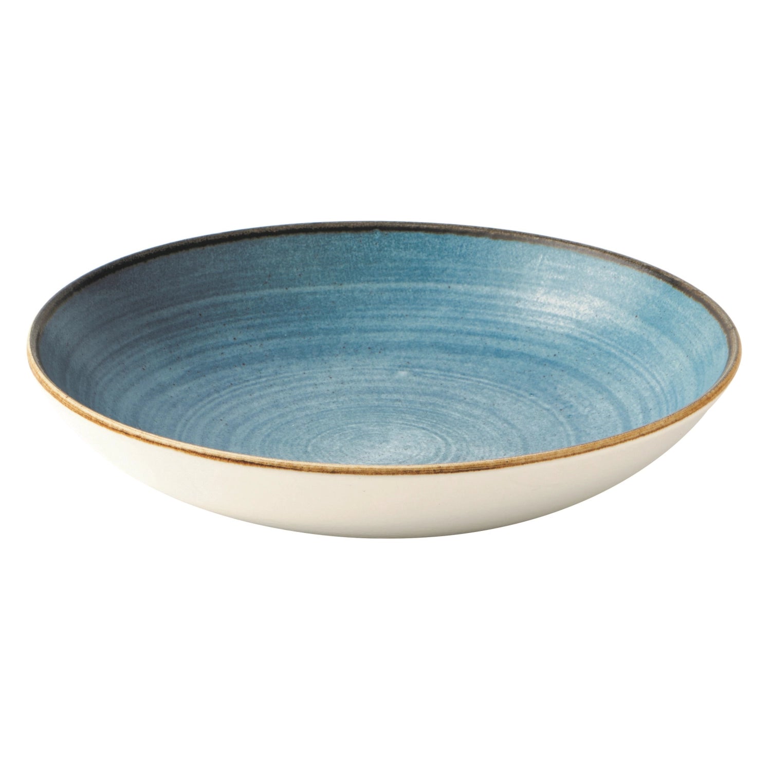 Eleganter, handgefertigter Coupe Teller in Raw Blue, 24.8cm, ideal für kreative Anrichte und besondere Anlässe, von Churchill.