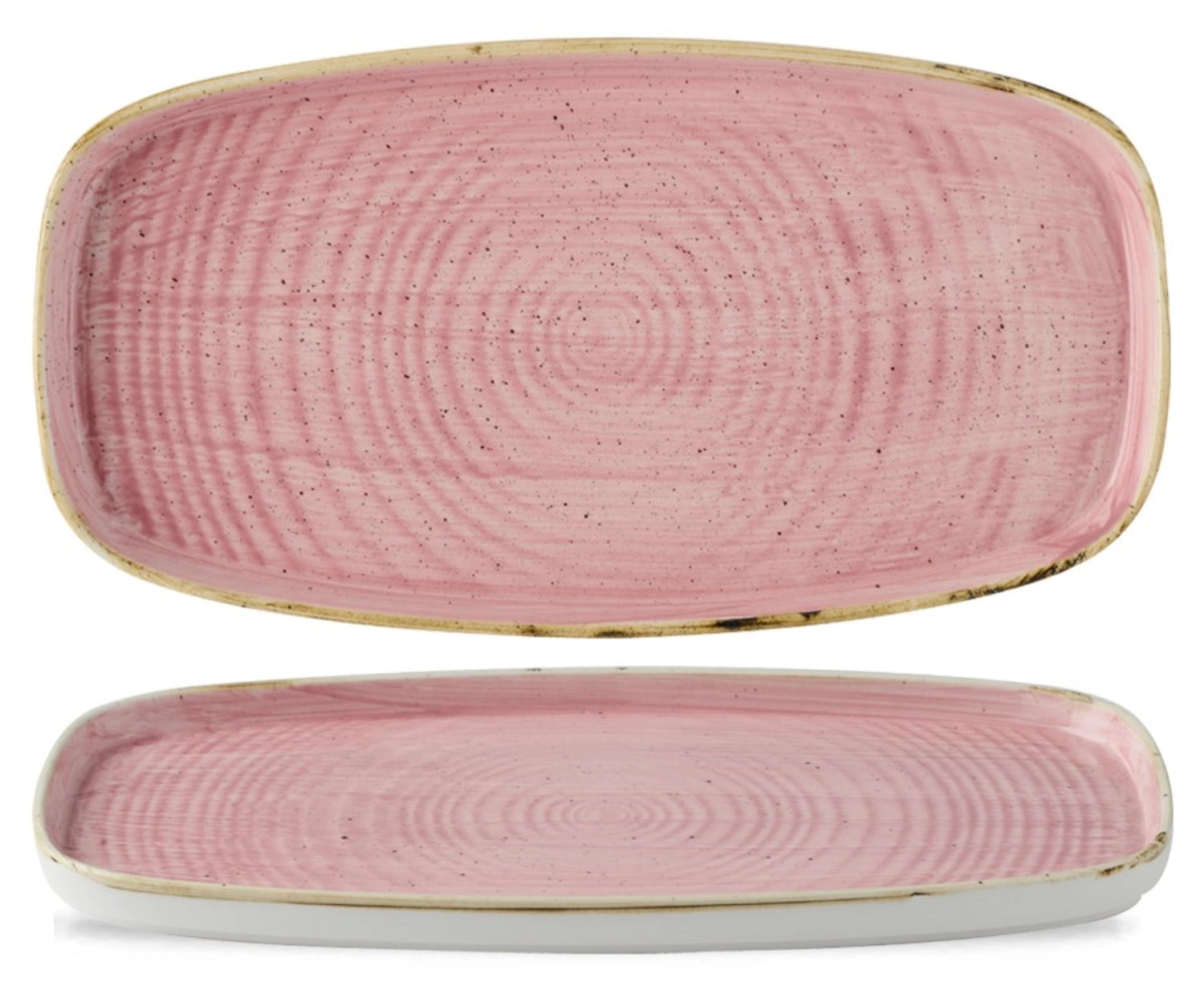 Stonecast Chefs Walled Oblong Plate Petal Pink 30x15.4 cm
