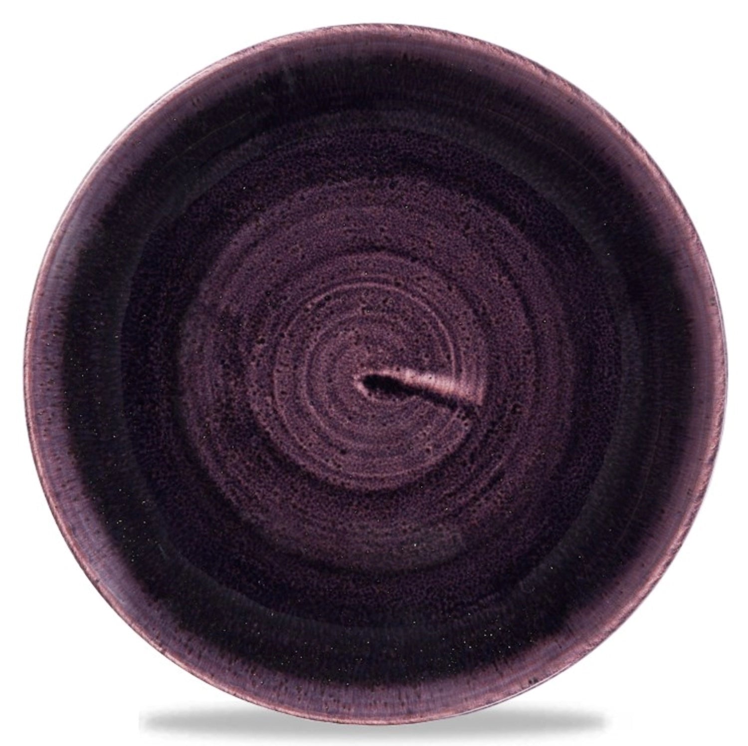 Entdecken Sie den Stonecast Patina Deep Purple Coupe Teller von Churchill. Hochwertiges Porzellan, 16,5 cm, ideal für Vorspeisen und Desserts.