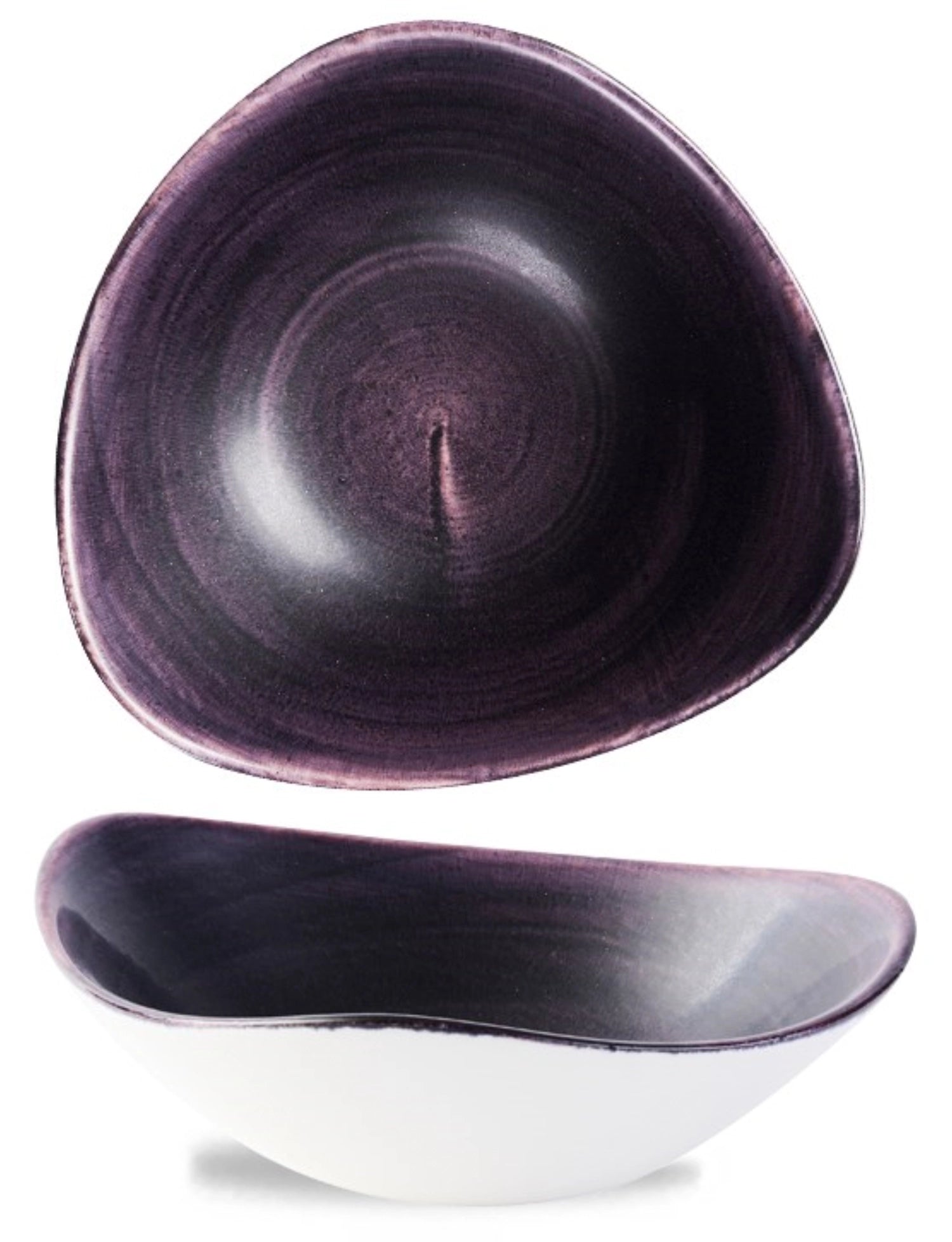 Stonecast Patina Deep Purple Triangle Bowl 18.5cm