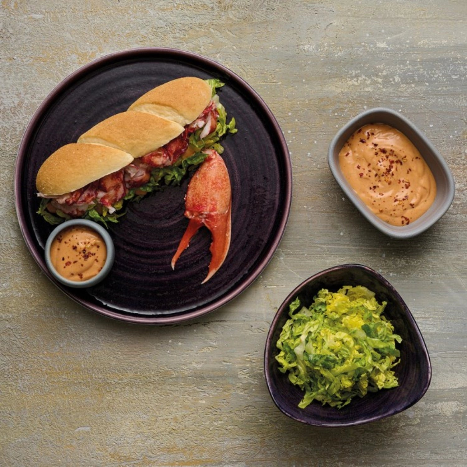 Stonecast Patina Deep Purple Triangle Bowl 18.5cm